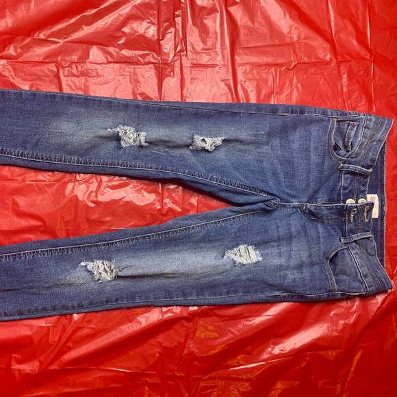 Girls Distressed Denim Jeans - Picture 1 of 5